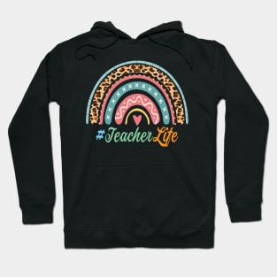 Rainbow Leopard We Belong Teacher Life Hoodie